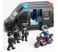 Doloowee Voiture de Police Jouet pour Enfants 3 4 5 6 Ans Camion à Friction avec Son et lumière Cadeaux pour Garçons Filles 3-6 Ans