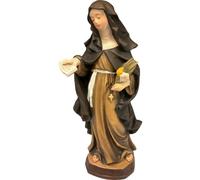 Dolphes Sainte Catherine de Sienne sculptée en bois 36 cm | Bois coloré à la main dans la vallée Gardena | Figurine de crèche