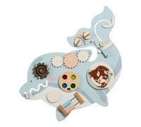 Dolphin Activity Wall - Wooden Sensory Board 2200g, Sensory Board, Interactive Play Design | Motor Skill Training, Durable Wood Build, Wooden Wall Toy, Kids Activity Panel for Nursery, Classroom