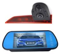 Dolphin Automotive Double caméra de recul pour Ford Transit Custom à partir de 2016 (LED) remplace le feu stop dans la porte arrière gauche (caméra avec moniteur miroir de 17,8 cm)