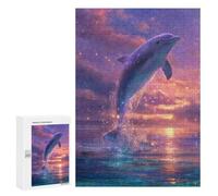 Dolphin Leaping Into Starry Sky Puzzle 1000 Pièces Educa Jouet en Bois Cadeau Unique Décoration Intérieure Jeu Éducatif Challenge Toy Adultes Et Enfants À Partir De 14 Ans 300 PCS