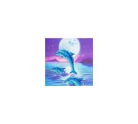 Dolphin Pod Crystal Art Craft Kit de carte de voeux 18 x 18 cm