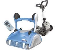 Robot de piscine maytronics dolphin nauty tc - fond parois ligne d'eau avec télécommande et chariot