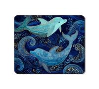 Dolphin Tapis de protection supérieure pour machine à laver et sèche-linge, bleu océan, bleu océan, tapis artistique antidérapant et imperméable pour buanderie, 50,8 x 61 cm