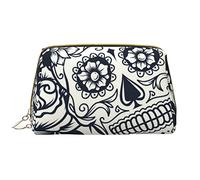 Dolphin Trousse de toilette en cuir pour femme, Tête de mort florale., Taille unique