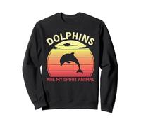 Dolphins are My Spirit Animal Retro Funny Dolphin Lover Sweatshirt