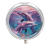 Dolphins Art - Petit pilulier étanche à 3 compartiments - Organiseur de voyage pour poche ou sac à main