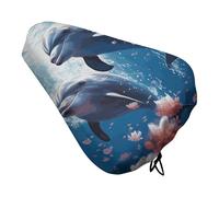 Dolphins in Love Housse de siège de vélo pour homme et femme - Imperméable - Coussin de siège de vélo réglable pour vélo en plein air