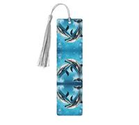 Dolphins in Love Printing Marque-page en bois pour homme et femme, marque unique à lire, cadeau idéal