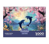 Dolphins Leaping Out of The Water 1000 Pièces Carton Extra-épais Lot de Puzzles Kitten Anti-Stress Jeu Familial Puzzles As Birthday Gifts 70x50cm/1000pcs