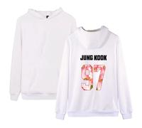 Dolpind Kpop BTS Sweat à capuche avec logo Bangtan Garçon Unisexe JIN SUGA Jimin V, Femme Fille Garçon, Jung Kook White, XX-Large