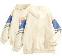 Dolpind Sweat à capuche coréen pop pour femmes et filles, pull décontracté, vêtements pour fans, beige, 4X-Large