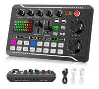 DOLPTBEZM Mixeur Audio Professionnel, Carte Son et Interface Audio avec 16 Effets de mixage et changeur de Voix, équipement de Studio de Production pour streami