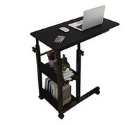 DOLPTBEZM Table roulante pour Ordinateur Portable, Support Mobile Roulant à Hauteur réglable, Chariot de Bureau pour Ordinateur Portable avec Table de Chevet de Rangement à la Mode