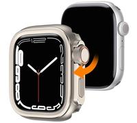Dolstrap 2 en 1 Métal Robuste Coque Compatible avec Apple Watch Série 9 8 7 45mm, Transformez 45mm en Ultra 2/1 Étui Antichoc Protection avec Couronne De Montre + Couverture Arrière pour iWatch,Titane