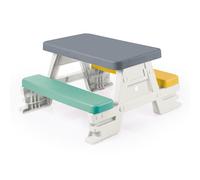Dolu 2618 Table de pique-nique pour 4 enfants Intérieur/Extérieur Gris/Jaune/Bleu/Blanc