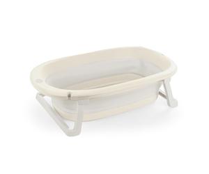 Dolu Baignoire pliable pour bébé - Design compact et pratique pour les tout-petits - Relax Beige - Facile à ranger, sûre et confortable pour les bébés