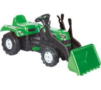 Dolu Ranchero Tracteur à pédales avec chargeur frontal et klaxon Vert/Noir