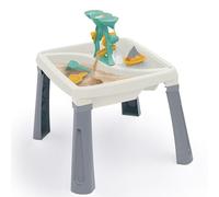 DOLU Sable et eau blanc et gris 3 en 1 Table de créativité pour enfants à partir de 24 mois Jouet de jardin Table à eau Sable Messy Plateau de jeu Table d'activité Table de jeu d'eau Bac à sable Wa