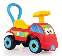 DOLU: Walk & Drive : voiture du pied au sol - Rouge et bleu - Véhicule jouet porteur, klaxon, siège de rangement, poignée push-pull, jeu intérieur/extérieur, tout-petits à partir de 12 mois