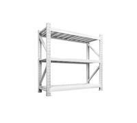DOLUNTO Organisation Étagères de Rangement Robustes à 3 Niveaux, étagère Standard Blanche, Support métallique sur Pied réglable for Garage, supermarché, entrepôt Unités(150x50x200cm Main Shelf)