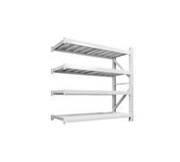 DOLUNTO Organisation Étagères de Rangement Robustes à 4 Couches, étagère Standard Blanche, Support métallique sur Pied réglable for Garage, supermarché, entrepôt Unités(200x60x200cm sub-Shelf)