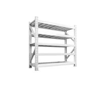 DOLUNTO Organisation Étagères de Rangement Robustes à 5 Couches, étagère épaisse Blanche, Support métallique sur Pied réglable for Garage, supermarché, entrepôt Unités(200x40x200cm Main Shelf)