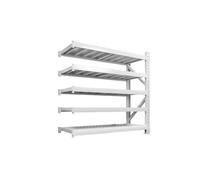 DOLUNTO Organisation Étagères de Rangement Robustes à 5 Couches, étagère Standard Blanche, Support métallique sur Pied réglable for Garage, supermarché, entrepôt Unités(200x60x200cm sub-Shelf)