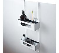 Dolvhin® Étagère Douche à Suspendre Inox | Panier Douche sans Perçage | Rangement Suspendu pour Cabine | Organiseur Gel à Accrocher | Caddy Salle de Bain Acier Antirouille | Blanc Mat