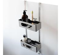Dolvhin® Étagère Douche à Suspendre Inox | Panier Douche sans Perçage | Rangement Suspendu pour Cabine | Organiseur Gel à Accrocher | Caddy Salle de Bain Acier Antirouille | Gris Argenté