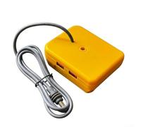 Dolvitrny Adaptateur de batterie 18 W avec câble CC de 96 cm pour DeWalt-20 V MAX Lithium, convertisseur d'alimentation double USB-A C pour DCB200 DCB203 DCB204-DCB205 DCB206 (DW-No USB Square)
