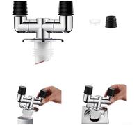 Dolvitrny Adaptateur de siphon multi-usages pour machine à laver et évier, raccord anti-débordement avec vanne de blocage de gaz d'égout, tuyau en T en silicone pour buanderie (A)