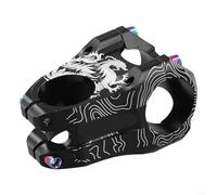 Dolvitrny Alliage d'aluminium pour potence 31,8 mm, guidon de 45 mm, hauteur de 0 degrés pour montagne et route, tige creuse légère, fourche de 28,6 mm, fourche à 4 boulons (noir)