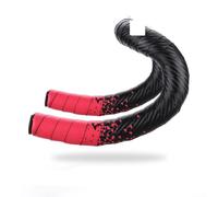 Dolvitrny Bande de guidon de vélo de route en mousse EVA à motif carbone, doux absorbant les chocs avec extrémité pour une meilleure prise en main et un confort de conduite (noir rouge)
