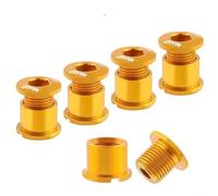 Dolvitrny Boulons de plateau double en alliage d'aluminium 7075 léger pour usiné CNC pour fixations de roue de chaîne pour pignons et composants de cyclisme (doré)