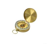 Dolvitrny Boussole portable en laiton, navigation phosphorescente, équipement de randonnée étanche, aiguille d'amortissement lisse, design de poche compact pour le camping