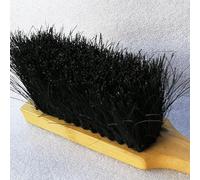 Dolvitrny Brosse de cheminée à long manche, manche en bois avec poils de cocotier, longueur totale de 34 cm, pour un retrait efficace de la suie et des débris