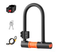 Dolvitrny Cadenas en U pour VTT - Cadre antivol en alliage d'acier avec câble en acier résistant aux intempéries de 120 cm et couvercle en silicone ouble face (cadre de verrouillage en U)