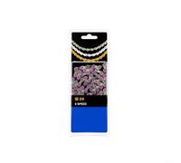 Dolvitrny Chaîne colorée pour vélos à 8 vitesses, 9 vitesses et 10 vitesses, conçue pour un transfert constant et un risque de chute de chaîne minimal (9 violets)