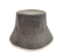 Dolvitrny Chapeau de sauna en feutre de laine, style pêcheur, isolation thermique et protection contre l'humidité, absorbant, séchage rapide, pour sauna et hammam russe (gris)