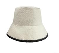 Dolvitrny Chapeau de sauna en feutre de laine, style pêcheur, isolation thermique et protection contre l'humidité, absorbant, séchage rapide, pour sauna et hammam russe (blanc)
