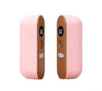 Dolvitrny Chauffe-mains magnétique à ventouse 3000 mAh, type divisé avec chauffage au graphène double face, contrôle de la température à trois niveaux, corps en ABS portable pour l'extérieur (rose)