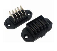 Dolvitrny Connecteur de batterie 30 A à 5 broches avec entrée de câble à 180 degrés, adaptateur d'alimentation mâle femelle, bornier électrique en nylon, IP01 noir (mâle + femelle)