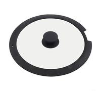 Dolvitrny Couvercle de casserole en silicone résistant à la chaleur en verre trempé, design de grille d'aération de vapeur, convient aux casseroles de 18 cm, 20 cm, 26 cm, poignée anti-brûlure pour la