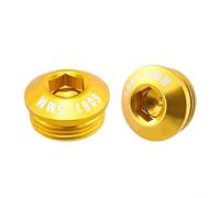 Dolvitrny Couvre-pédale de vélo, bouchon anti-poussière en alliage d'aluminium avec vis de verrouillage, filetage de 14 mm pour vélo pliant de montagne, rouge, or (5 mm doré)