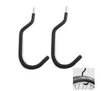 Dolvitrny Crochets de rangement robustes pour vélo pour garage et plafond - Acier pour support mural, lot de 2 supports de rangement robustes pour vélos, pour une installation facile (noir)