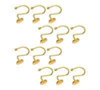 Dolvitrny Crochets de rideau de douche en métal, alliage de fer résistant à la rouille, design rond plat et solide pour suspendre un rideau lourd et sécurisé dans la salle de bain (doré)