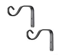 Dolvitrny Crochets de suspension en fer noir pour intérieur et extérieur - Support mural minimaliste pour panier suspendu, carillon éolien ou support de lanterne, décoration de jardin