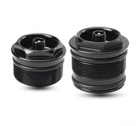 Dolvitrny Écrou de valve de fourche de vélo en alliage d'aluminium fileté 28,3/30,3/32,3 x 1,0 mm compatible avec bague d'étanchéité Rock-Shox AV Valve Core Noir (32,3 x 1,0 mm)