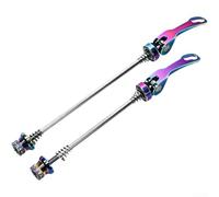 Dolvitrny Ensemble de brochettes à dégagement rapide - Axe de roue de vélo en aluminium pour VTT et vélo de route, moyeu avant et arrière - Retrait sans outil - Alliage anodisé léger (les deux)